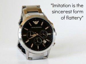 armani watch - imitation - text