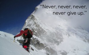 mountain climber - consistency - never give up