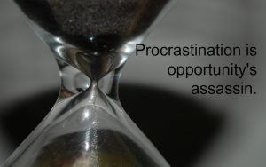 hourglass - overcome procrastination-- text